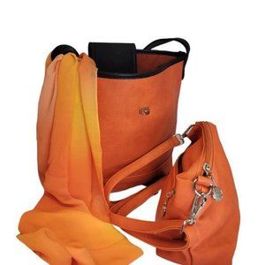 Orange Large Two-In-One  Handbag